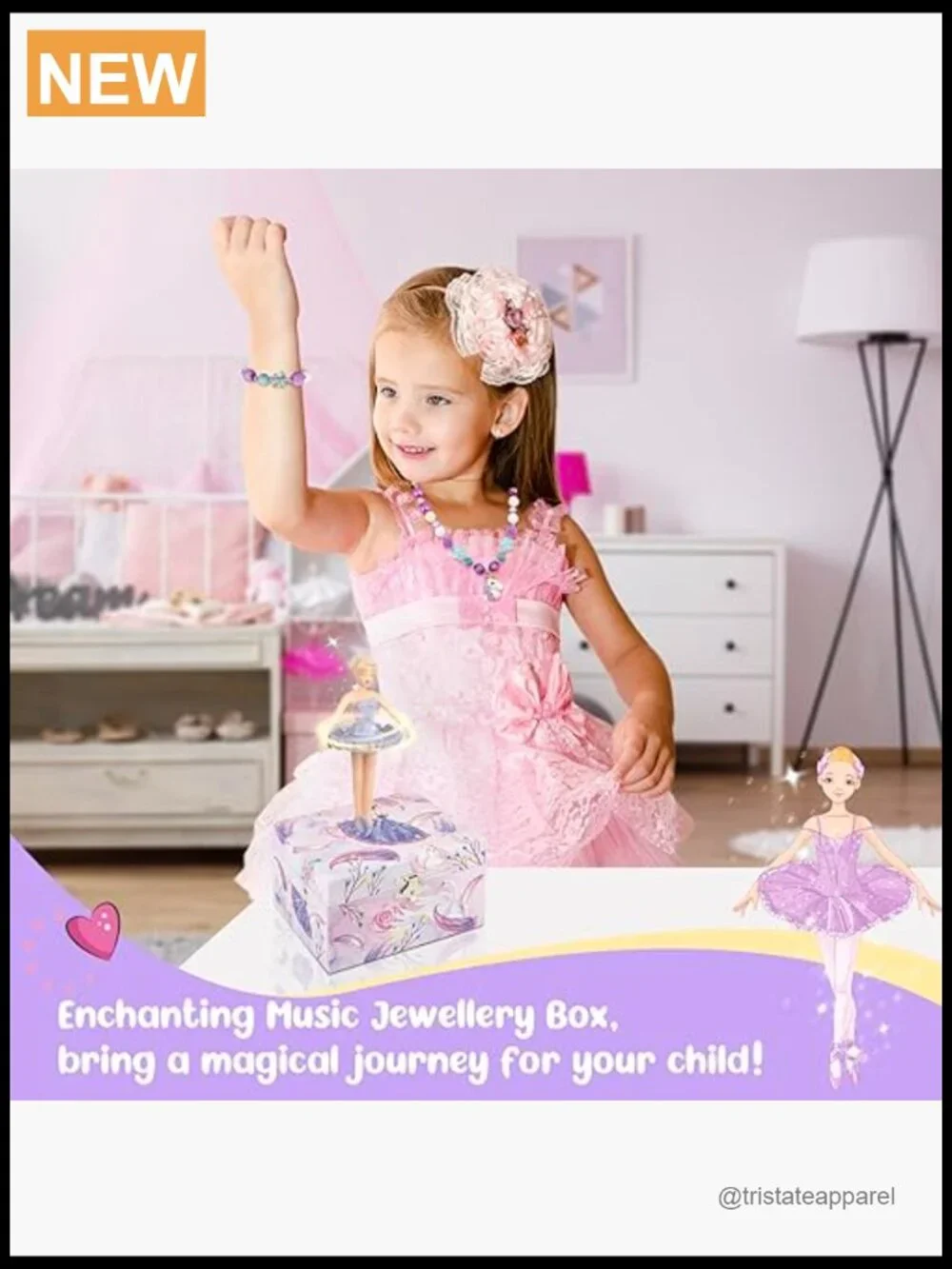 Musical Jewelry Box with Unicorn Set for Girls